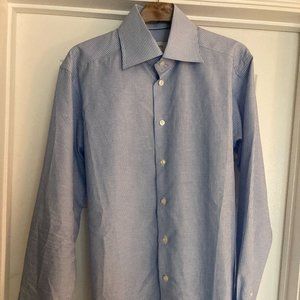 Eton Light Blue Striped Fine Twill Shirt